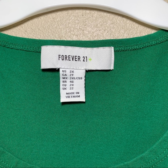 Forever 21 Green Tank Top 2X - Picture 2 of 3